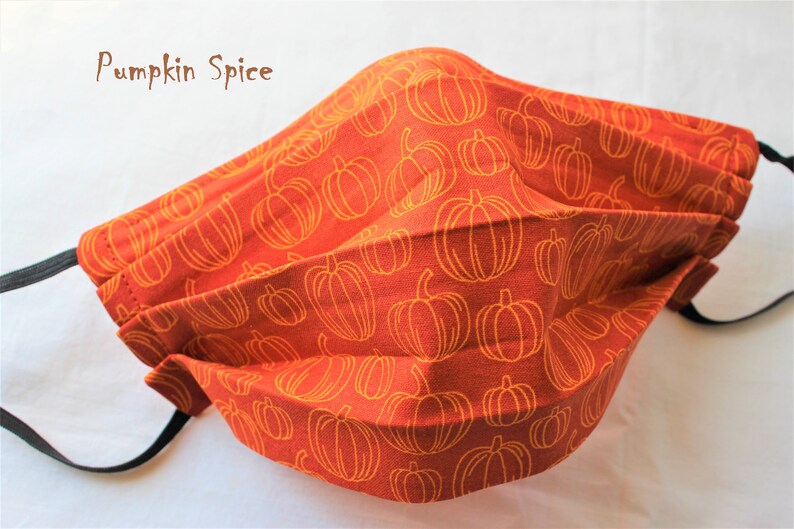 Fall Cloth Face Mask 4 Ply With Nose Wire 100% Cotton Fall, Face Mask ...