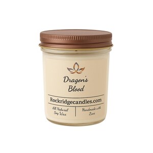Mystical Dragon&#39;s Blood Infused Soy Wax 8 ounce Candle | Hand made | 100 percent soy wax