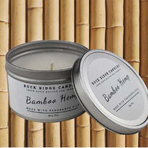 Bamboo Hemp Soy Wax Candle - Create a Serene Atmosphere with Our Sustainable and Non-Toxic  - Perfect for Home Decor and Gift Giving
