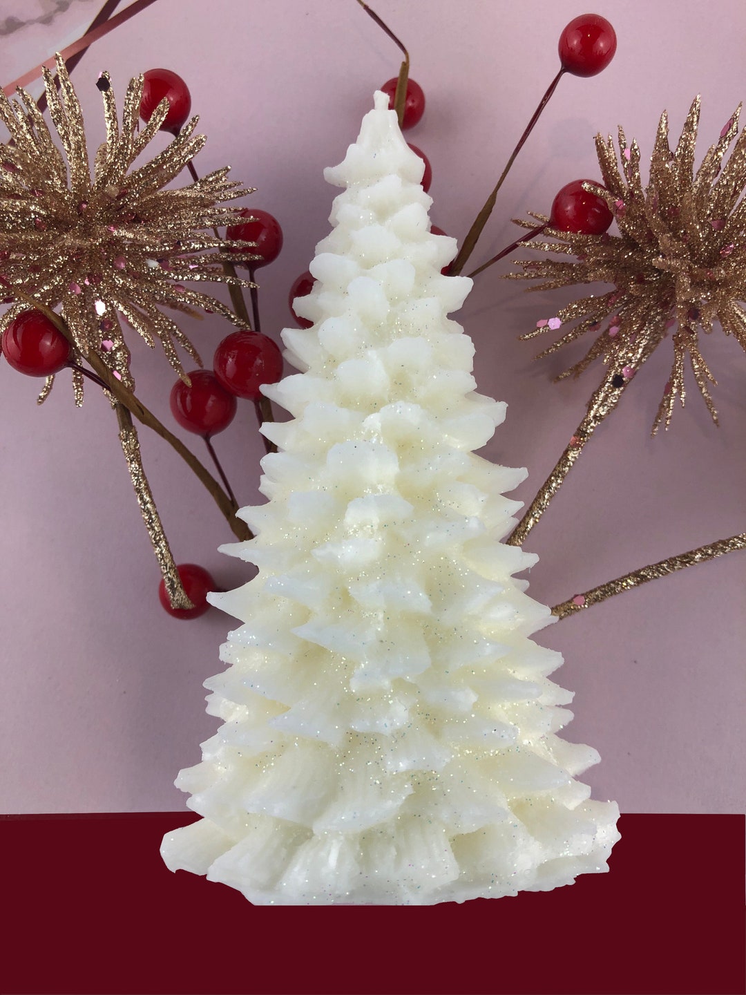Christmas Tree White Scented Candle | Soy Wax Candle | Natural Soy Wax ...