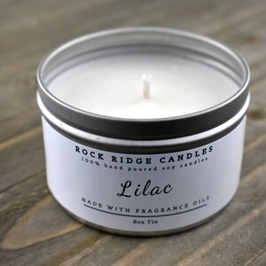 Lilac Scented Candle | Soy Wax Candle | Natural Soy Wax | Tin Container | Scented Candle | Gift For Her | Tin Candle | Gift For Friend |