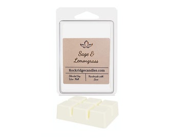 Sage and Lemongrass Soy Wax Melts | Light, Refreshing, and Uplifting Fragrance  | Handcrafted in Colorado | Soy Wax Melt |