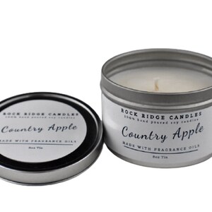 Country Apple Scented Candle | Soy Wax Candle | Natural Soy Wax | Scented Candle | Gift For Her | Tin Candle | Gift For Friend |