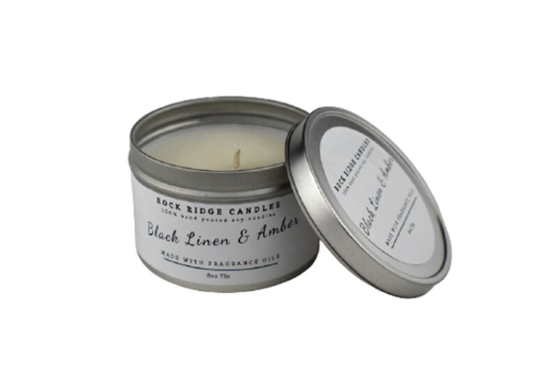 Natural Soy Candle Rustic Candle Candle Gifts Aromatherapy Candle Soy Wax Candle Witchy Candle Black Linen and Amber Candle