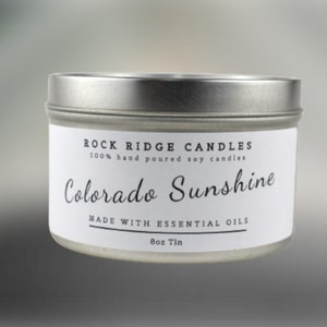 Handmade Colorado Sunshine Soy Wax Candle: Aromatic & Relaxing, Perfect for Home Decor, House warming gift, Floral scent