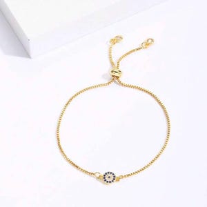 Evil Eye verstellbares Armband, 18k vergoldet- mindful Living- Zen-Lifestyle