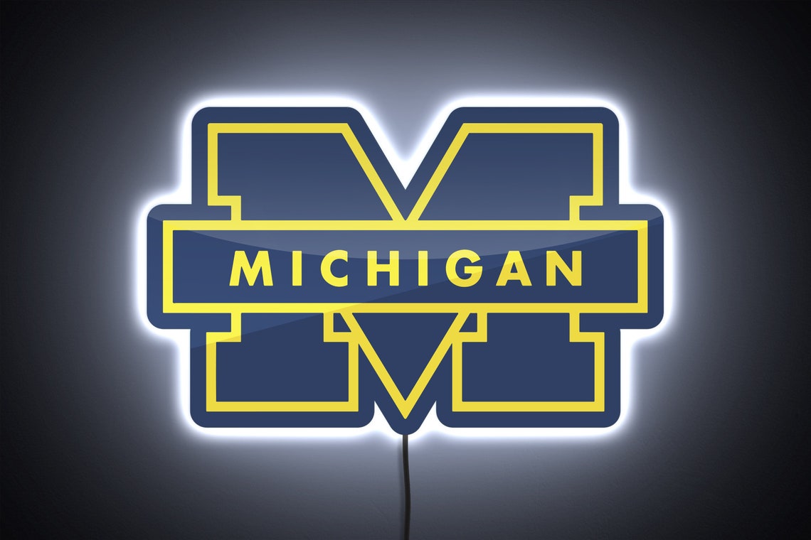 Michigan State Wolverines LED Backlit Sign NCAA Football Wall Etsy