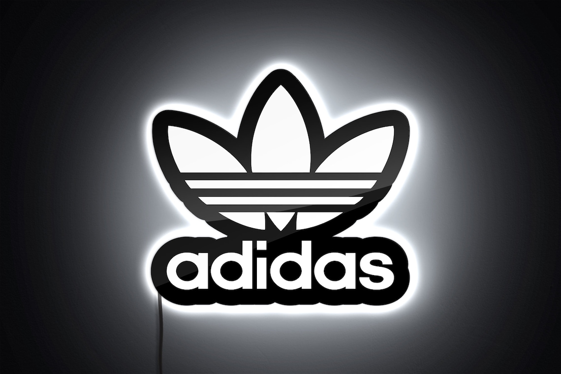 Adidas Flower Logo LED Backlit Sign Yeezy Wall Decor Hype Etsy