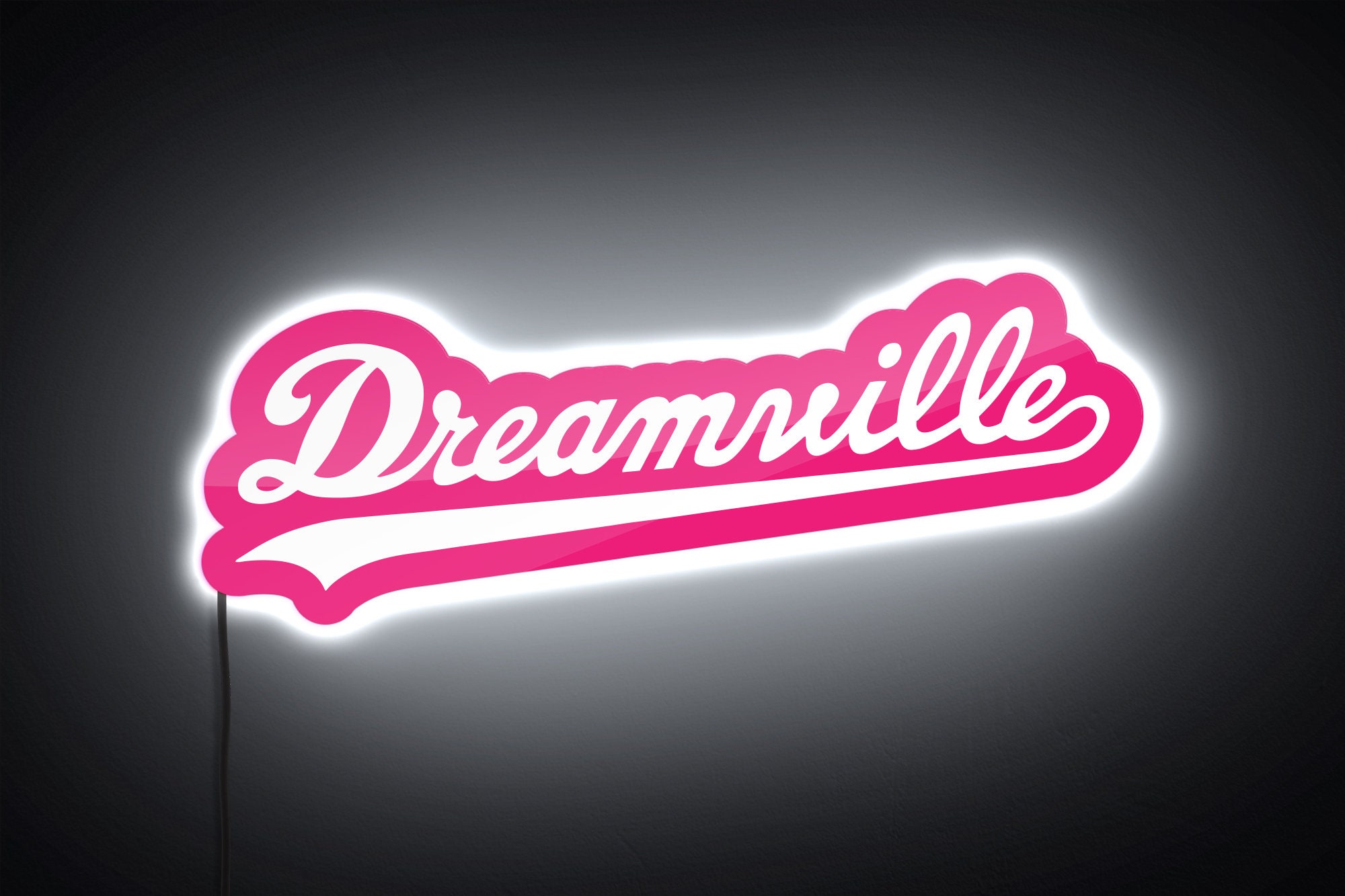 Pink Dreamville Logo Backlit LED Sign J. Cole Wall Art Etsy