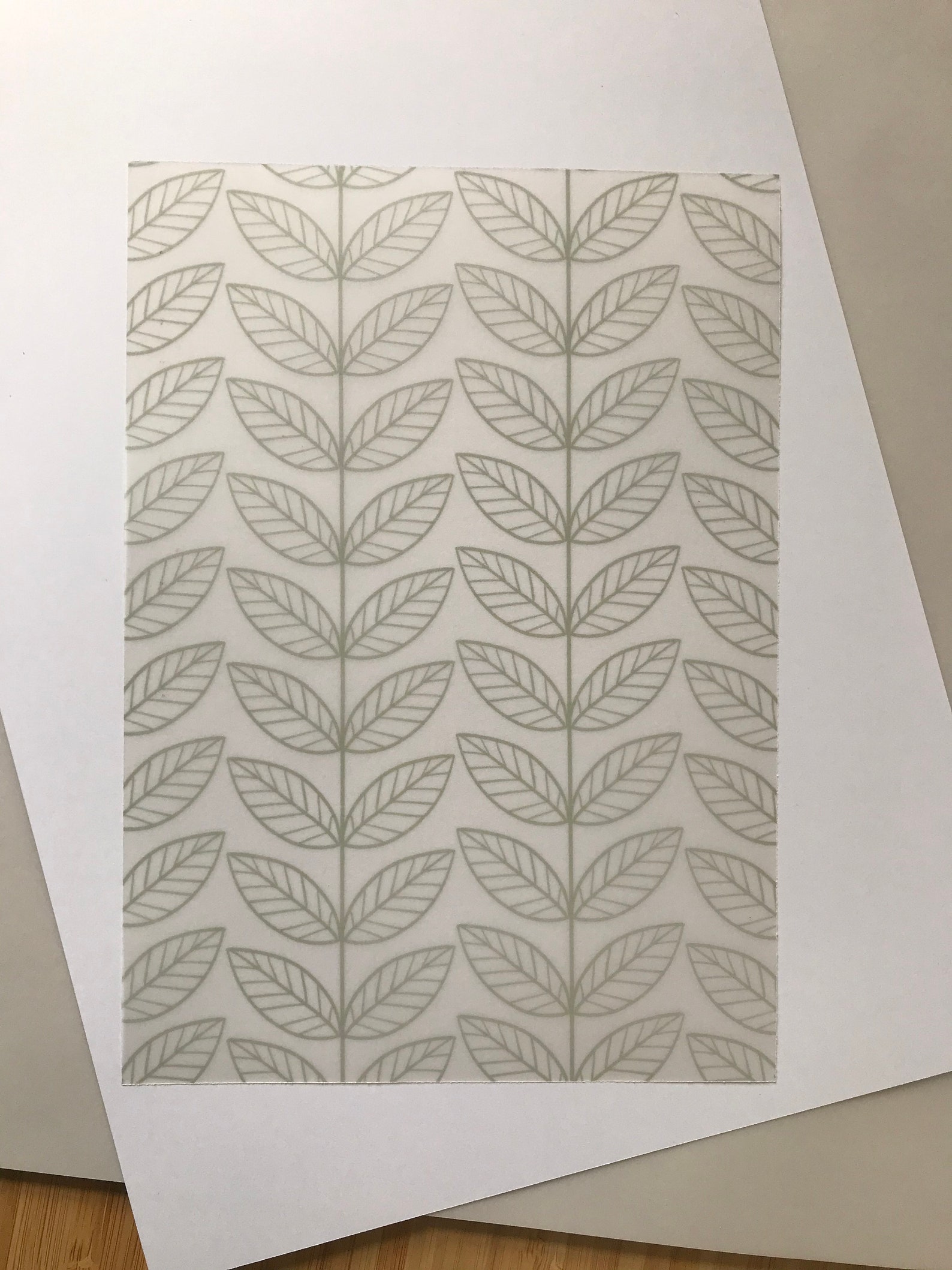 Leaves Print on 110 gsm Vellum Portrait Size A5 Price Per Etsy