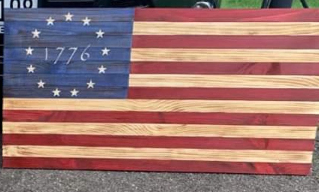 Rustic Betsy Ross 1776 Wood Flag - Etsy