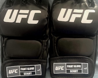 UFC Black Replica MMA Gloves Pair New