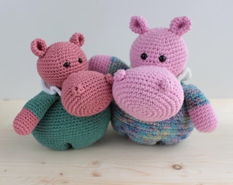 Charalampos The Hippo - Crochet Hippo - Amigurumi Hippo - Crochet PDF Pattern