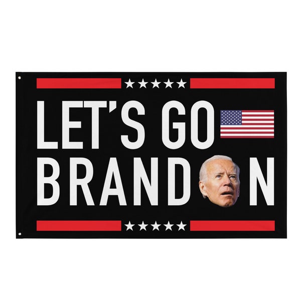 Let’s go Brandon with American Flag, horizontal, fjb, f**k joe Biden, 2024, banner, talladega, nascar, chant, humor, funny