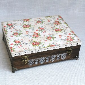 Teebox aus Holz mit 12 Fächern anpassbar, Teebox im Vintage-Stil, dekorierte Box, Geschenk für Teeliebhaber, großer Teebeutel-Organizer, Geschenk für Sie