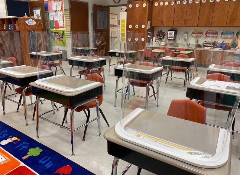 Student Sneeze Guard School Desk Acrylic Safety Shield Etsy