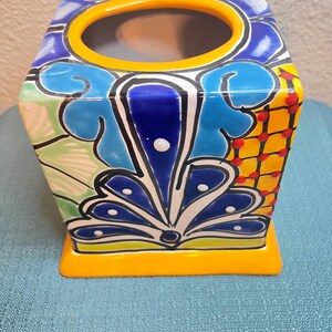 Mexican Talavera Pottery  Tissue Holder / Home Decor