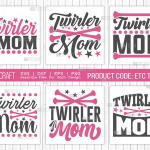 Twirler Mom SVG T-shirt Design Bundle-Baton Gymnast Twirl Quotes Design