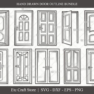 Deuromtrek SVG Cut File | Boor Svg | openen Deurkozijn Svg | Voordeur Svg | Huis Door Svg | Venster Svg | Deur Svg Bundel