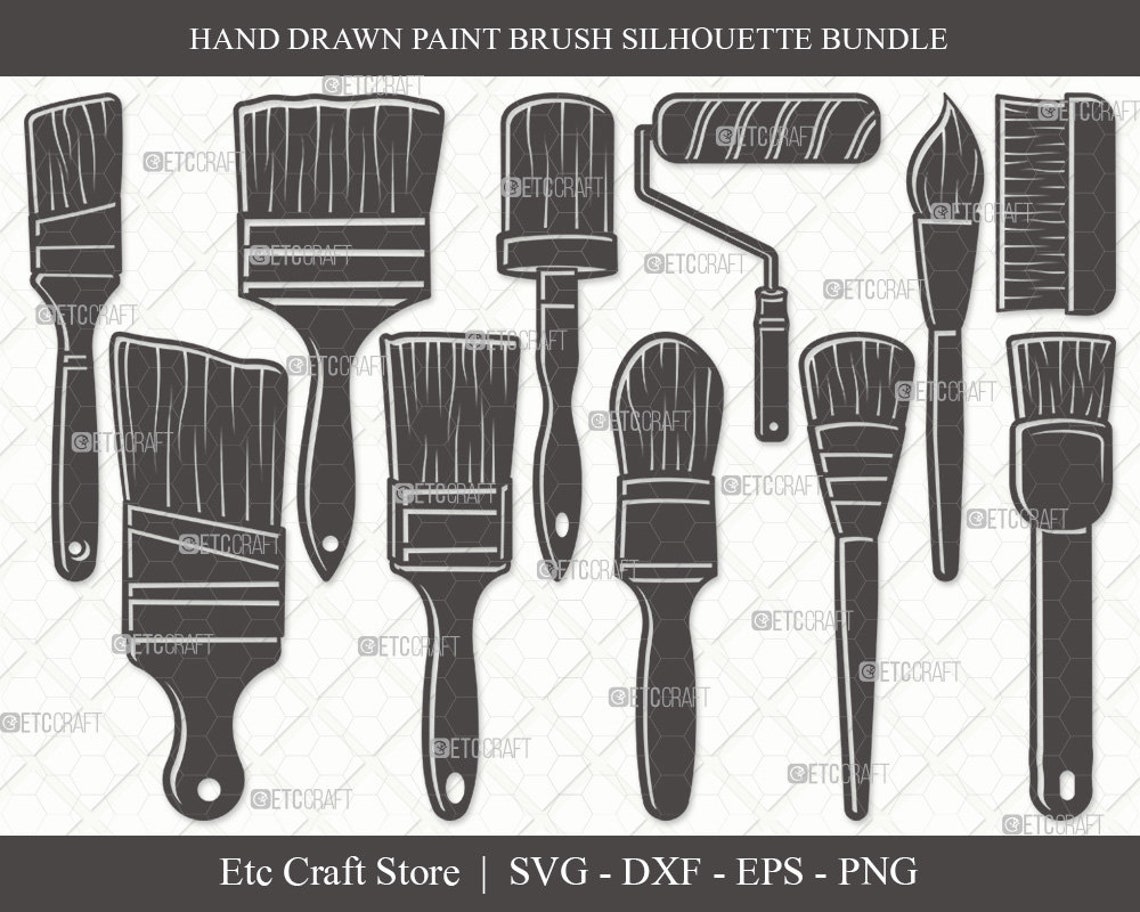 Paint Brush Silhouette SVG Cut File Paint Roller Svg - Etsy