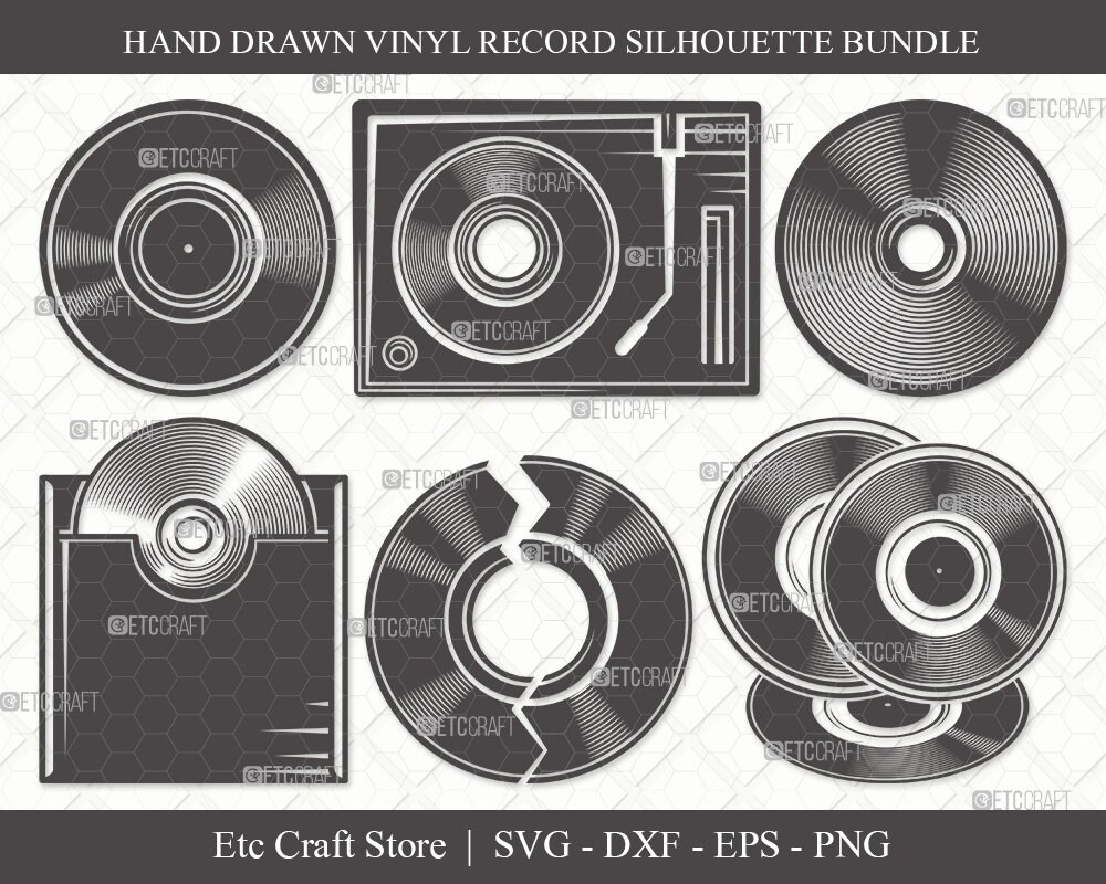 Vinyl Record Silhouette SVG Cut File Vinyl Disc Svg Vinyl | Etsy