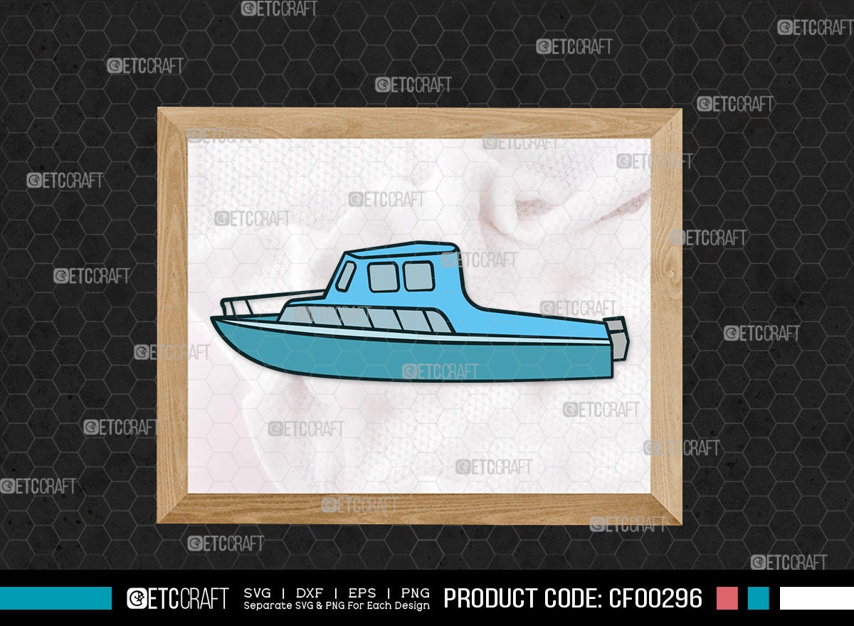 Speed Boat SVG Speed Boat Clipart Motor Boat Svg Yacht Svg 