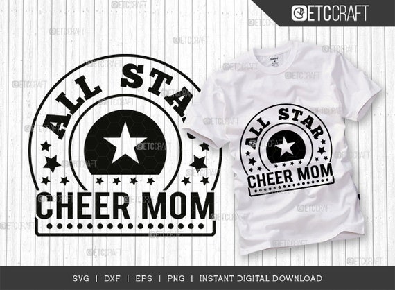 All Star Cheer Mom SVG T shirt Design Bundle beautiful Cheerleading Cheer Quotes Design Etsy Norway
