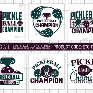 Pickleball Champion SVG T-shirt Design Bundle-Pickleball Game Quotes Design