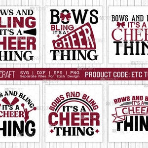 Bows and Bling Its A Cheer Thing SVG T-shirt Design Bundle-beautiful ...