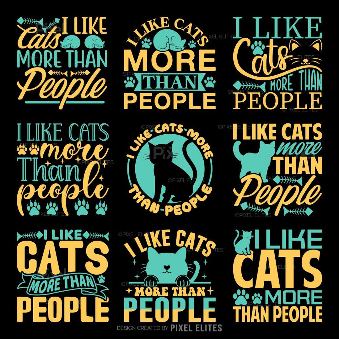 I Like Cats More Than People Svg Cat Lover Svg Png Dxf Eps Cricut & Cut ...