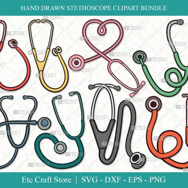 Stethoscope Clipart SVG Cut File | Nurse Stethoscope | Doctor Stethoscope Svg | Medical Icons Svg | Stethoscope Svg | Stethoscope Svg Bundle