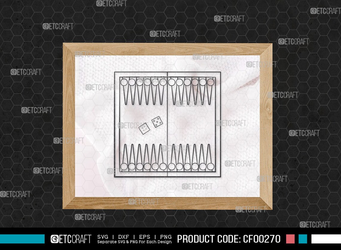 Backgammon Outline SVG Cut File, Board Game SVG Bundle, Backgammon ...