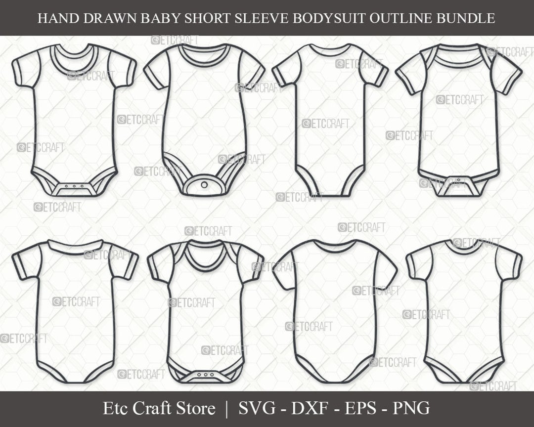 Baby Bodysuit SVG Romper Suit Outline Infant Onesie Svg Etsy UK