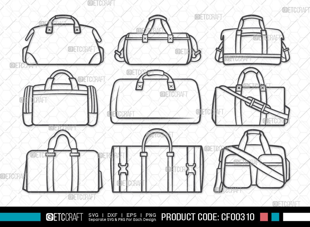 Duffel Bag SVG Duffel Bag Outline Bag Svg Travel Bag Svg Etsy