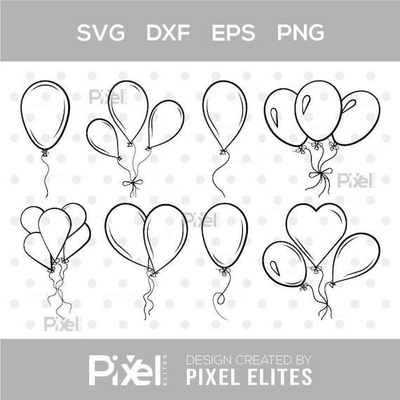 Balloons High Definition Svg Balloon Outline SVG Cut File Birthday Balloons and Party Celebration  Design Bundle for Cricut Eps, Dxf, Png New Zealand