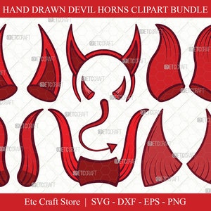 Devil Horns SVG Cut File, Devil Tail Svg Printable Clipart