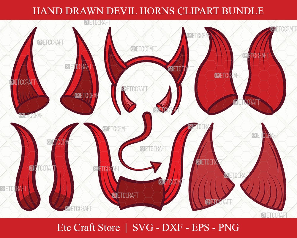 Devil Horns SVG Cut File Devil Tail Svg Printable Clipart Etsy UK