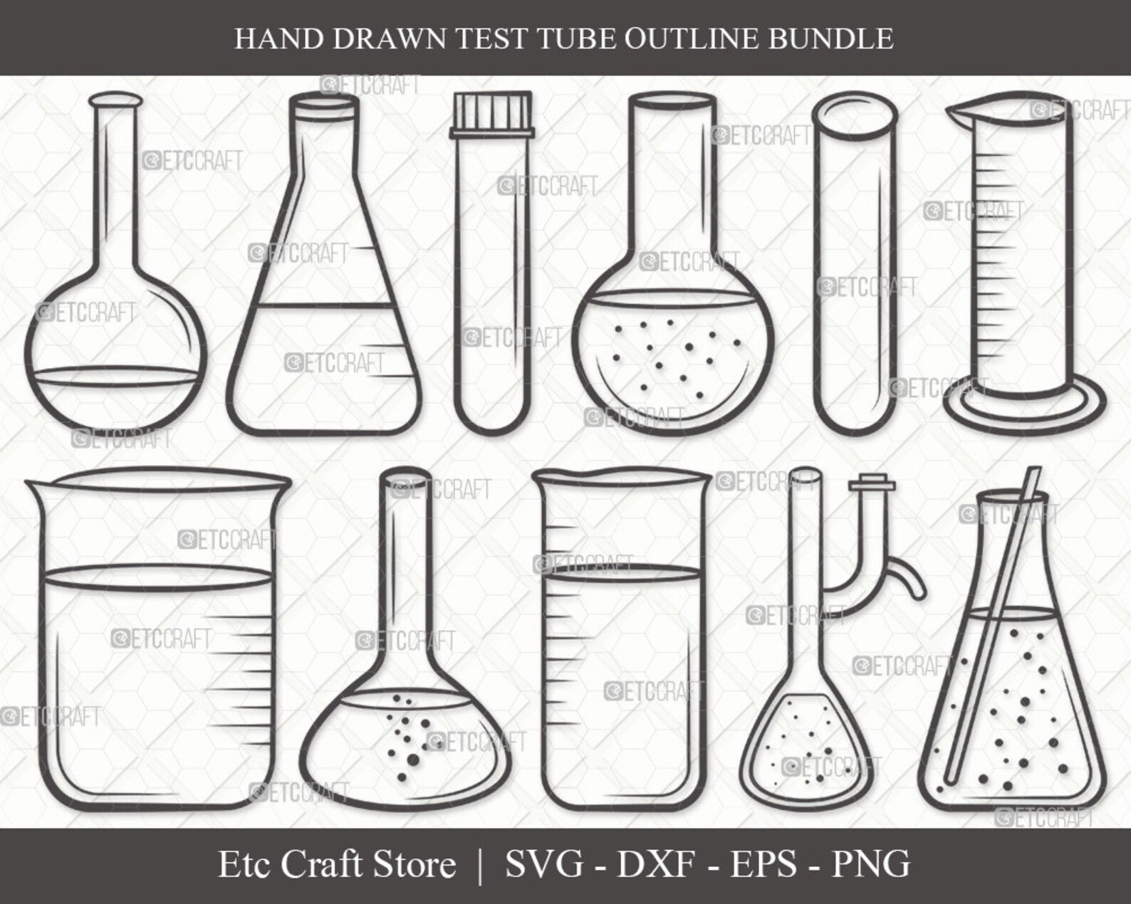 Test Tube Outline SVG Cut File Chemistry Tools Svg Flask Etsy