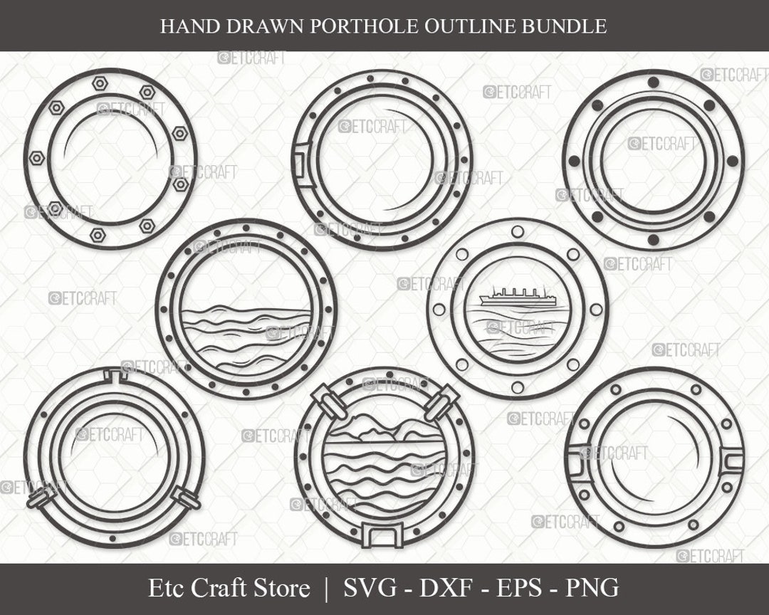Porthole Outline SVG Ship Porthole Svg Ship Window Svg Sea Exploration