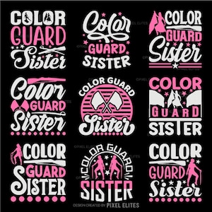 Color Guard Sister SVG Bundle | Marching Band Png Dxf Eps | Guard Life SVG for Cricut