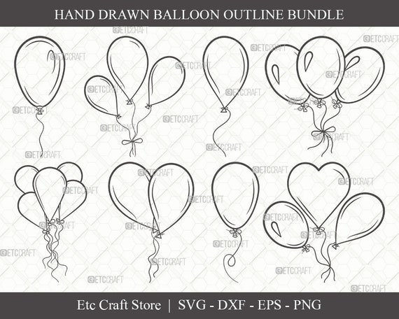 Balloon Outline SVG Cut File Balloon Svg Balloon String Svg Hot