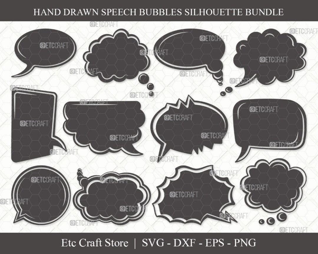 Speech Bubbles Silhouette SVG Cut File Talk Bubble Svg Speech Bubbles ...