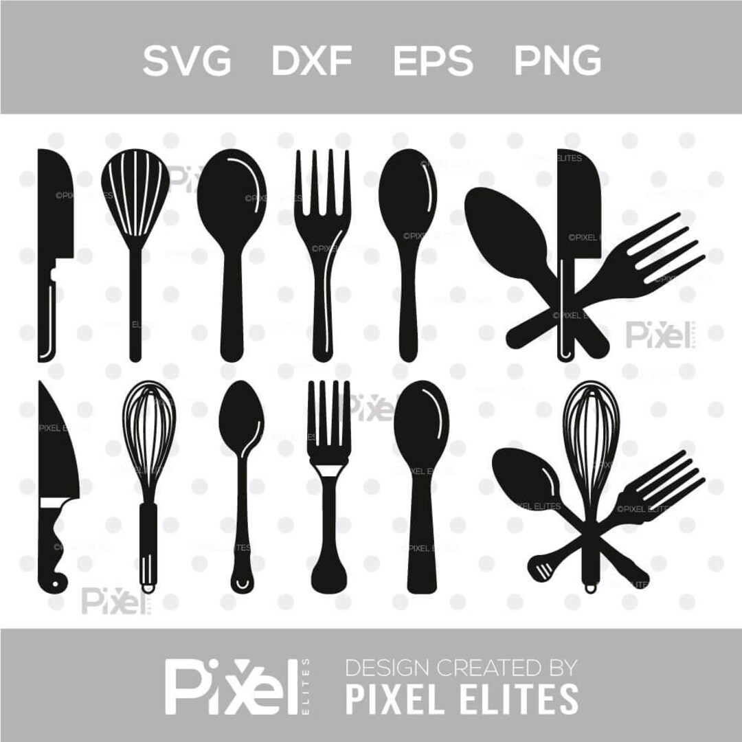 Spoon Silhouette SVG Cut File | Kitchen T-shirt Design | Cooking Spoon ...
