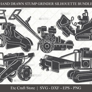 Stubbfräs SVG, Maskinsilhuett, Stubbfräs Svg, Trädfräs Svg, Borttagningssvg, Stubbmaskin Svg, Trädstubbmaskin, Maskinpaket