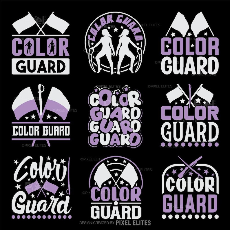 Color Guard SVG Bundle: Flag, Rifle, Saber Designs (digital Download ...