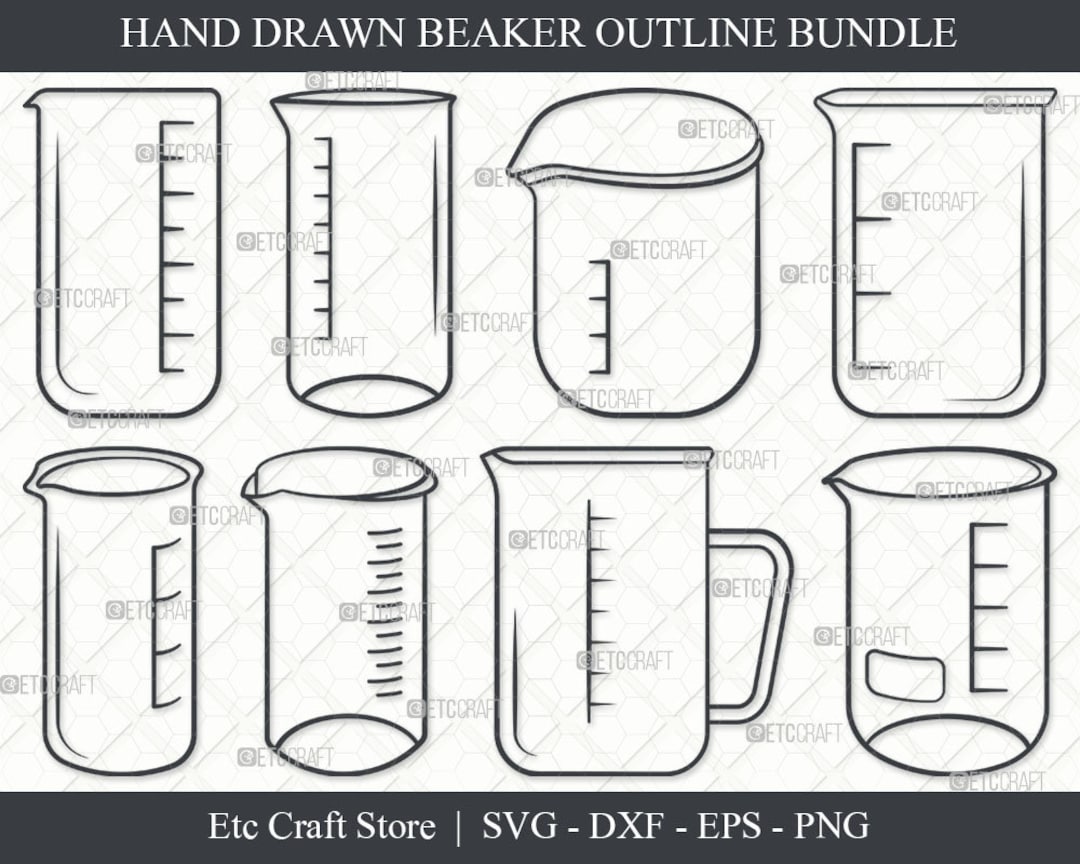 Beaker SVG Beaker Outline Chemistry Svg Science Svg Etsy