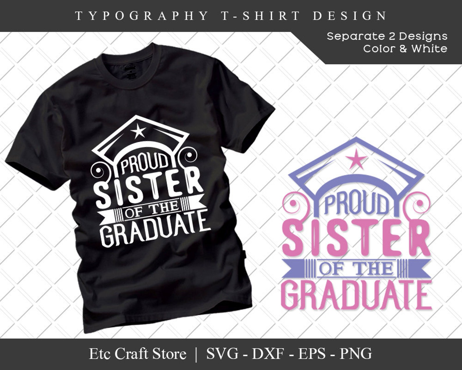 Proud Sister Of The Graduate SVG Cut File Graduation Svg Etsy