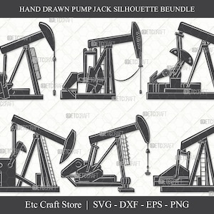 Pump Jack SVG, Pump Jack Silhouette, Oil Pumpjack Svg, Oil Derrick Svg, Oil Pump Svg, Oil Rig Svg, Petroleum Pump Svg, Pump Jack Bundle