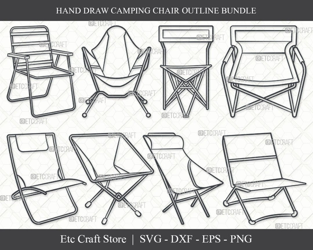 Camping Chair SVG Chair Outline Chair Svg Beach Chair Svg Etsy