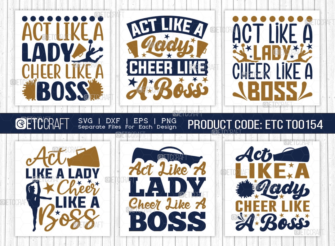 Act Like A Lady Cheer Like A Boss SVG T-shirt Design - Etsy